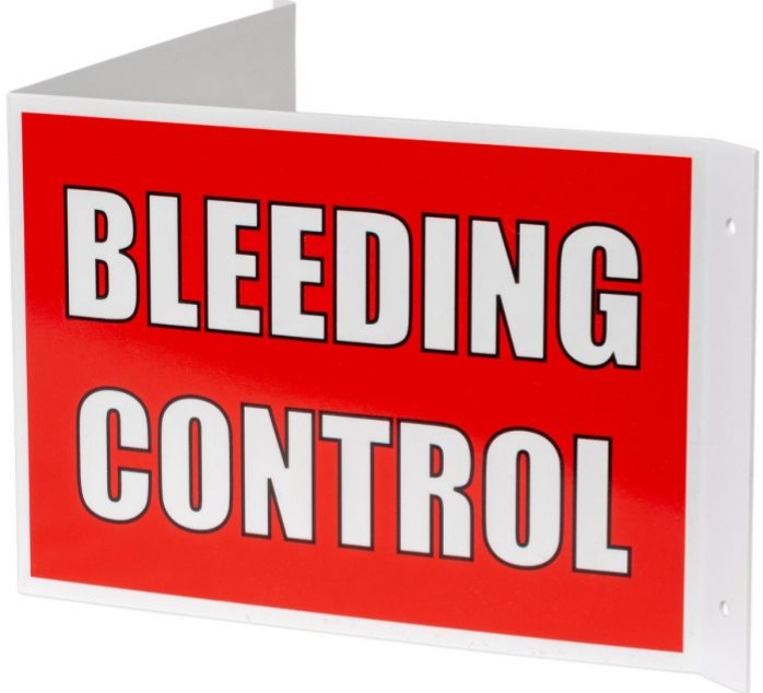 3-D Bleeding Control Wall Sign